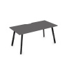 Стол AREDO 1600/800 с вырезом (Grafit/Черный глянец)