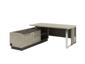 Стол руководителя PULSAR 1800 R/L (Дуб/Бетон)