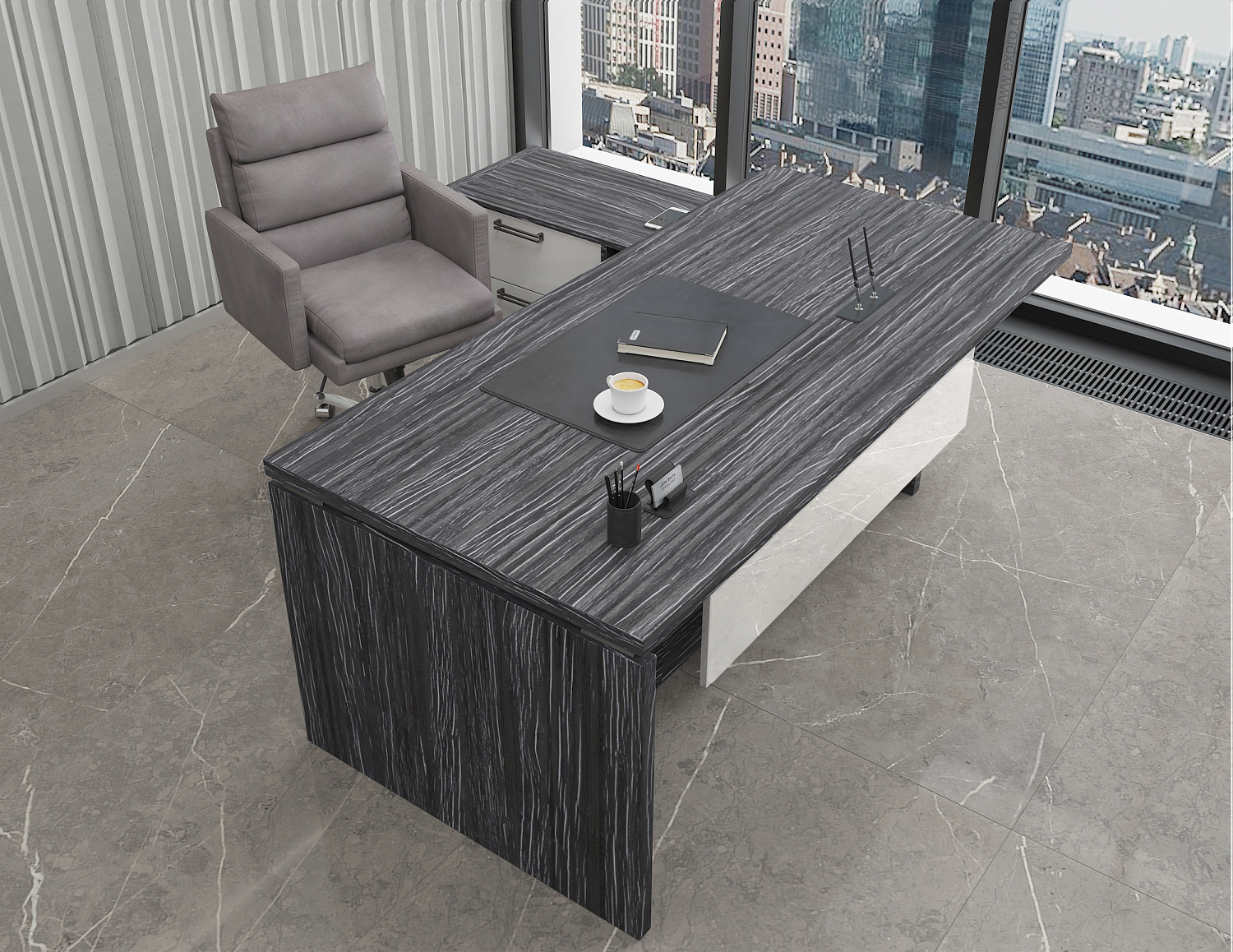 Стол руководителя Magenta 2100L (Графит)