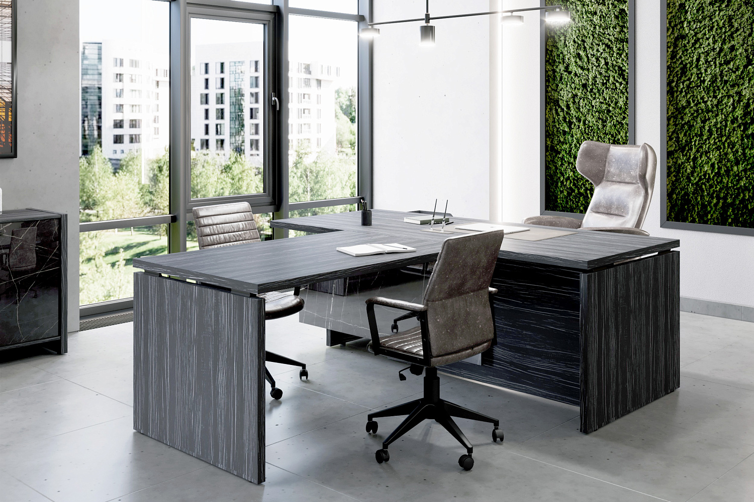 Стол руководителя Magenta 2100L (Графит)