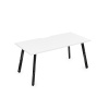 Стол AREDO 1600/800 с вырезом (Белый/Черный глянец)