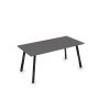 Стол AREDO 1600/800 с лючком (Grafit/Черный глянец)