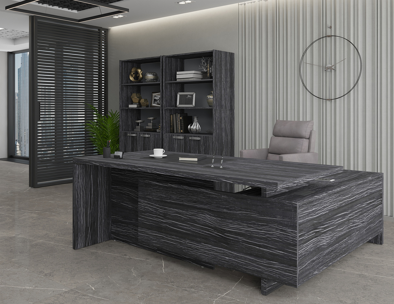 Стол руководителя Magenta 2100L (Графит)