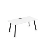 Стол AREDO 1600/800 с лючком (Белый/Черный глянец)