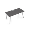 Стол AREDO 1600/800 с лючком (Grafit/Серый)