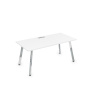 Стол AREDO 1600/800 с лючком (Белый/Хром)