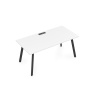 Стол AREDO 1600/800 с лючком (Белый/Черный)